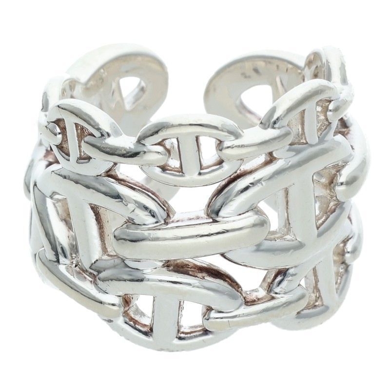 Hermes Chaine D'ancre Enchainee GM Silver Ring
