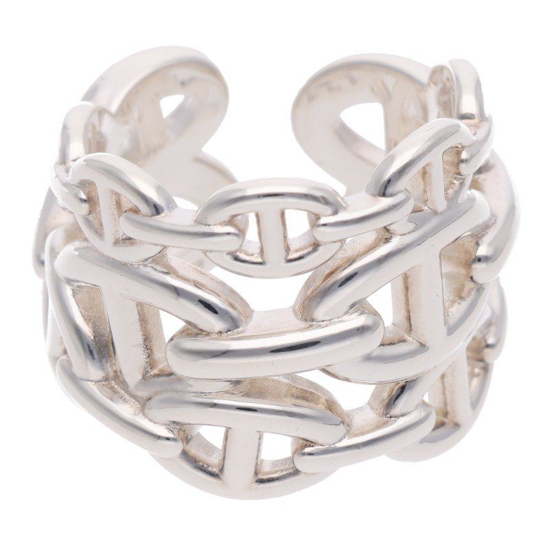 Hermes Chaine D'ancre Enchainee GM Silver Ring