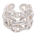Hermes Chaine D'ancre Enchainee GM Silver Ring