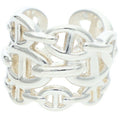 Hermes Chaine D'ancre Enchainee GM Silver Ring