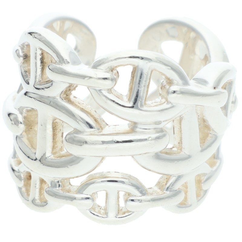 Hermes Chaine D'ancre Enchainee GM Silver Ring