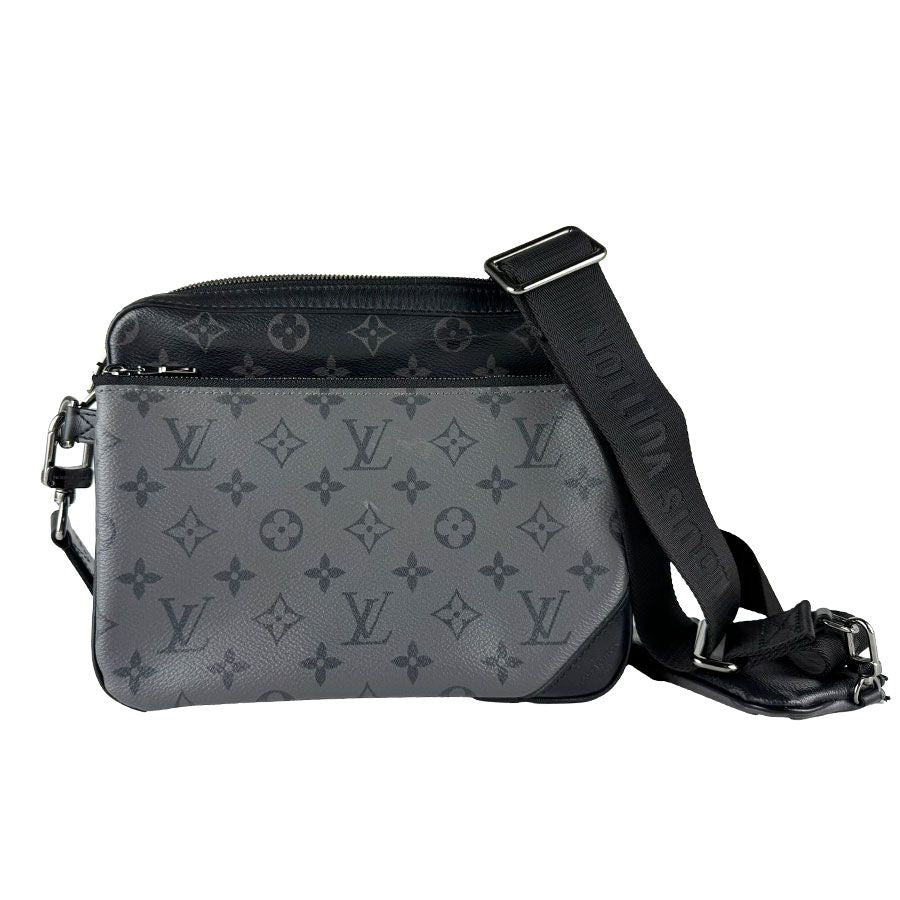 Louis Vuitton Crossbody Shoulder Bag Monogram Eclipse Trio Messenger