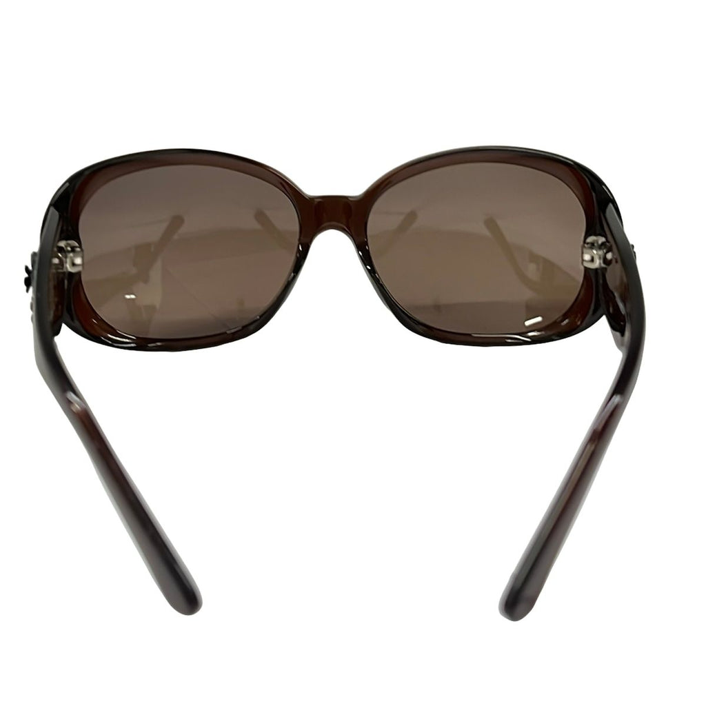 Chanel Sunglasses Clear Brown Dark Black Camellia CC Logo Eyewear — view 3