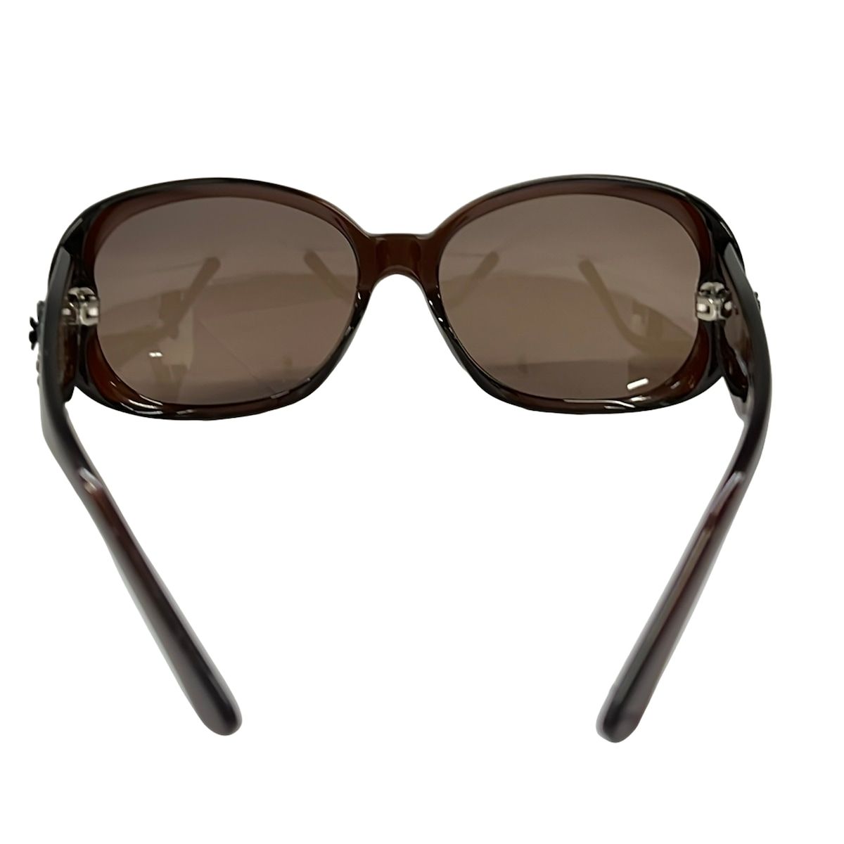 Chanel Sunglasses Clear Brown Dark Black Camellia CC Logo Eyewear — view 3