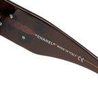 Chanel Sunglasses Clear Brown Dark Black Camellia CC Logo Eyewear — view 4