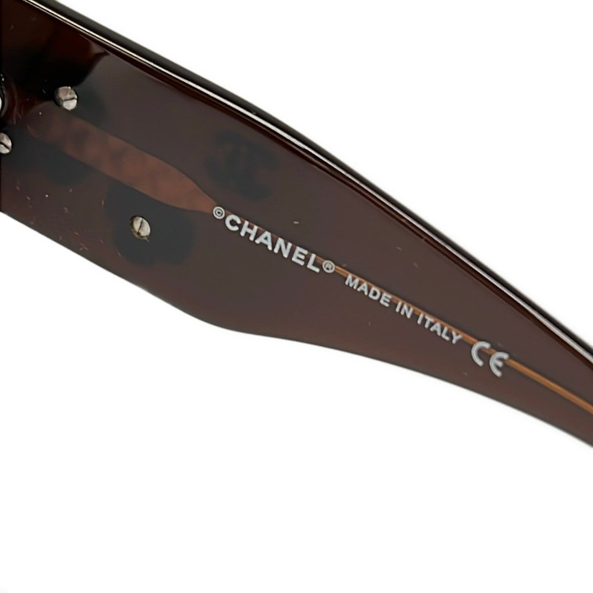 Chanel Sunglasses Clear Brown Dark Black Camellia CC Logo Eyewear — view 4