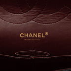 Chanel CC Logo Quilted Double Flap Chain Shoulder Bag Black Gold Caviar Leather — view 5