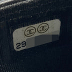 Chanel CC Logo Boy Chain Wallet Shoulder Bag Black Gold Caviar Leather — view 7