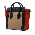 Celine Luggage Nano Tricolor 2-Way Shoulder Bag Beige Black Red Leather — view 2