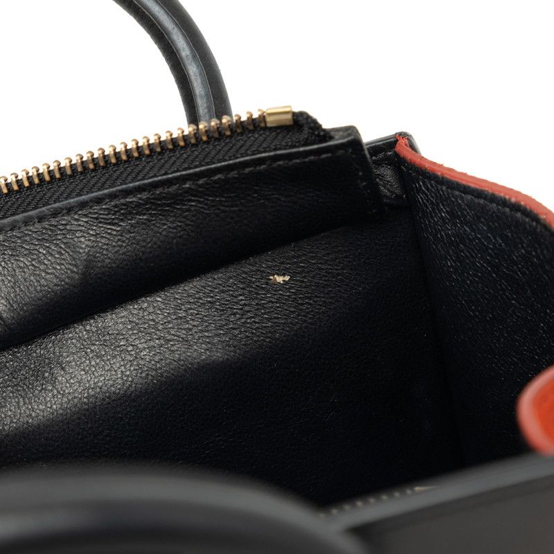 Celine Luggage Nano Tricolor 2-Way Shoulder Bag Beige Black Red Leather — view 4