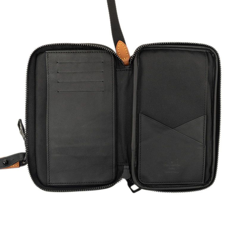 Louis Vuitton NIGO Damier Giant Double Phone Pouch Crossbody Shoulder Bag Brown — view 4