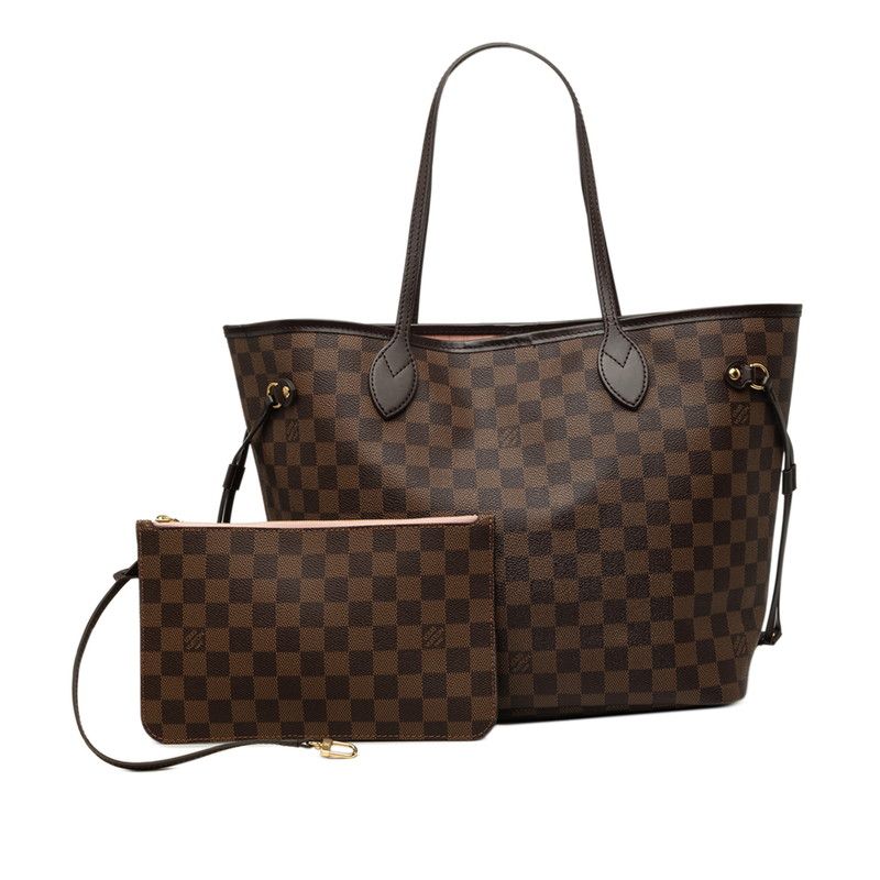 Louis Vuitton Monogram Neverfull MM Tote Shoulder Bag Brown Rose Ballerine Pink — view 6