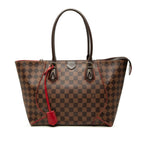 Louis Vuitton Damier Kaisa MM Tote Shoulder Bag Brown Cerise Red Leather