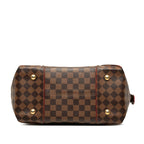 Louis Vuitton Damier Kaisa MM Tote Shoulder Bag Brown Cerise Red Leather — view 3