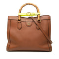 Gucci Bamboo Diana Medium Tote Shoulder Bag 2-Way Brown Leather