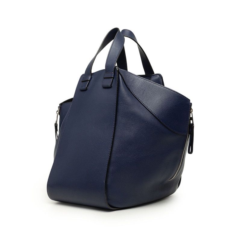 Loewe Anagram Hammock Medium 2-Way Shoulder Bag Blue Leather — view 2