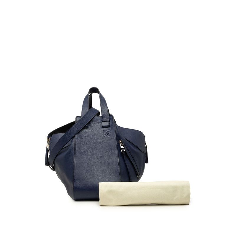 Loewe Anagram Hammock Medium 2-Way Shoulder Bag Blue Leather — view 6