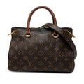 Louis Vuitton Monogram Pallas BB 2-Way Shoulder Bag Brown Black Leather