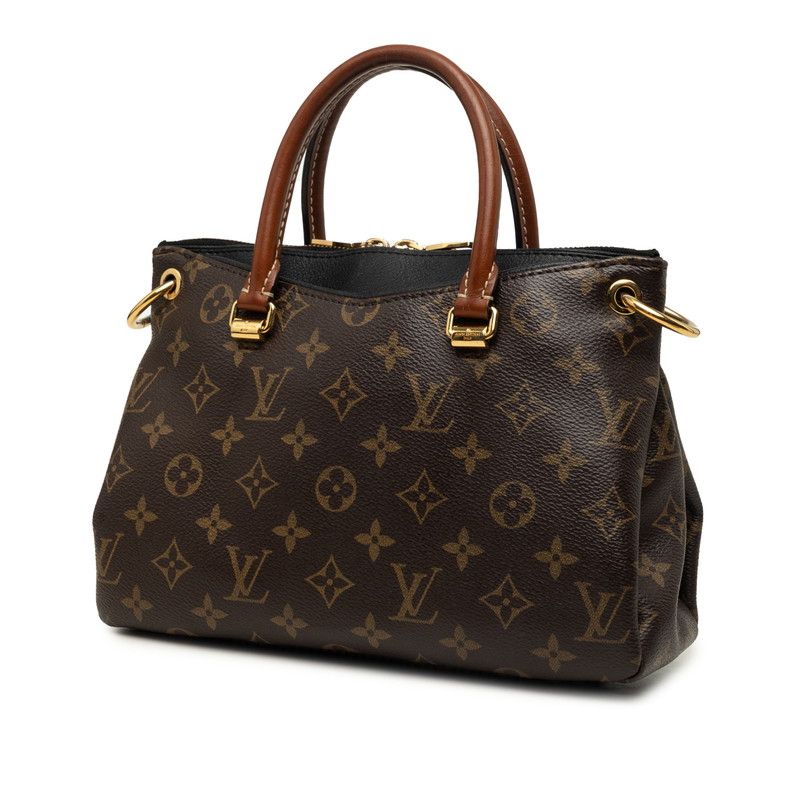 Louis Vuitton Monogram Pallas BB 2-Way Shoulder Bag Brown Black Leather — view 2