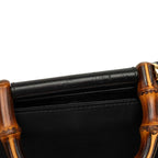 Gucci Bamboo Sherry Line Nymphaea 2-Way Shoulder Bag Black Red Leather — view 4