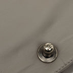 Chanel CC Logo Boy Quilted Chain Shoulder Bag Gray Beige Lambskin — view 5