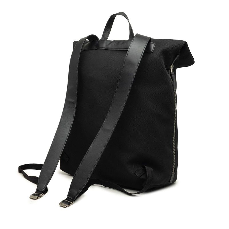 Gucci Sherry Line Fold Backpack Black Canvas Leather — view 2