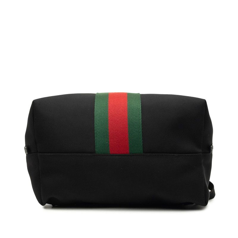 Gucci Sherry Line Fold Backpack Black Canvas Leather — view 3