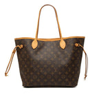 Louis Vuitton Monogram Neverfull MM Shoulder Bag Tote Brown Leather