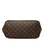 Louis Vuitton Monogram Neverfull MM Shoulder Bag Tote Brown Leather — view 3