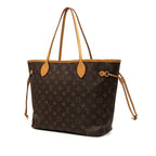 Louis Vuitton Monogram Neverfull MM Shoulder Bag Tote Brown Leather — view 2