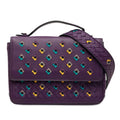 Bottega Veneta Intrecciato Embroidery 2-Way Shoulder Bag Purple Leather