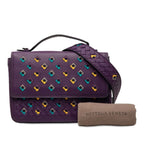 Bottega Veneta Intrecciato Embroidery 2-Way Shoulder Bag Purple Leather — view 7