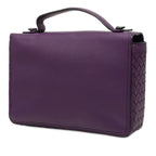 Bottega Veneta Intrecciato Embroidery 2-Way Shoulder Bag Purple Leather — view 2