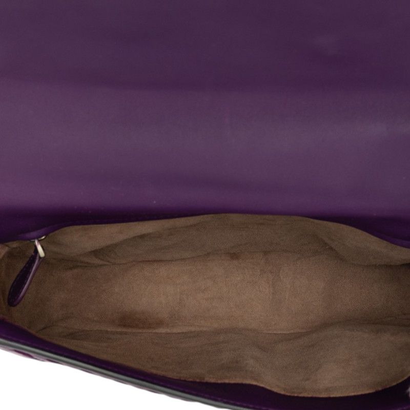 Bottega Veneta Intrecciato Embroidery 2-Way Shoulder Bag Purple Leather — view 4
