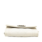 Chanel Quilted CC Logo Boy Crossbody Chain Wallet Shoulder Bag White Caviar — view 3