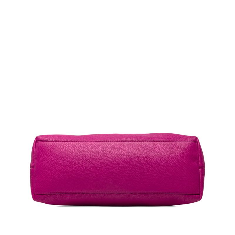 Gucci Interlocking G Soho Fringe Chain Shoulder Bag Pink Leather — view 3
