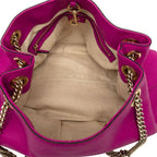 Gucci Interlocking G Soho Fringe Chain Shoulder Bag Pink Leather — view 4