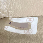 Chanel CC Logo Quilted Chain Shoulder Bag Beige Lambskin — view 6