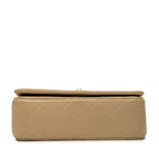 Chanel CC Logo Quilted Chain Shoulder Bag Beige Lambskin — view 3