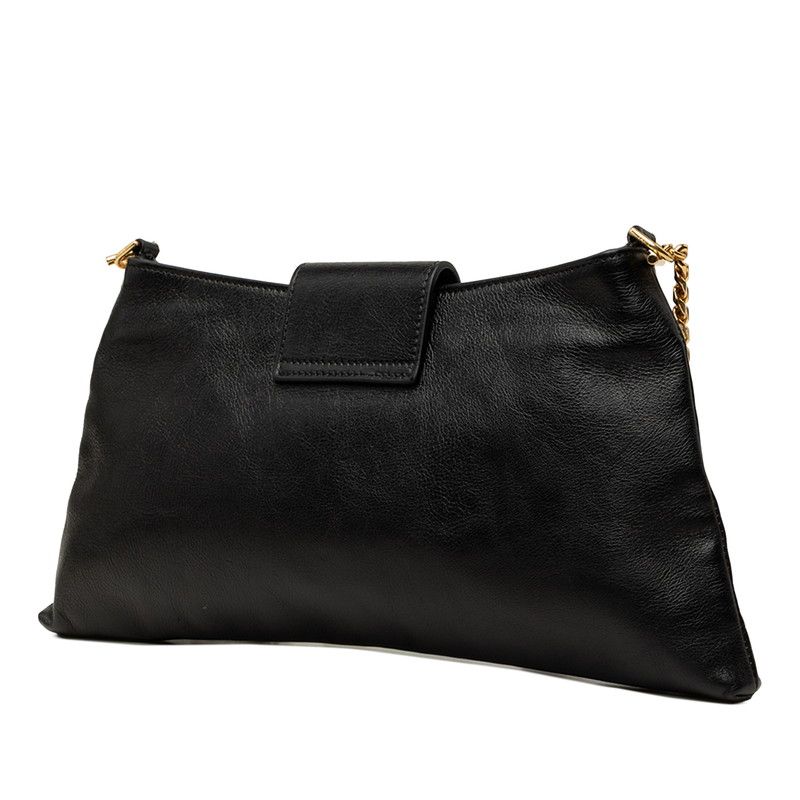 Celine Triomphe Chain Shoulder Bag Black Leather — view 2
