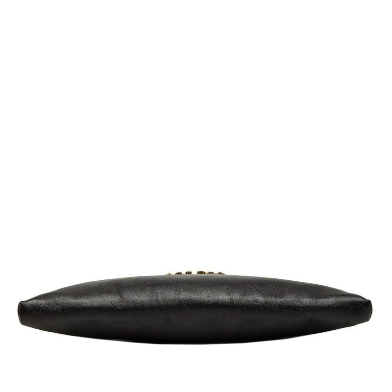 Celine Triomphe Chain Shoulder Bag Black Leather — view 3