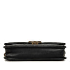 Chanel CC Logo Quilted Chain Wallet Shoulder Bag Black Gold Lambskin — view 3