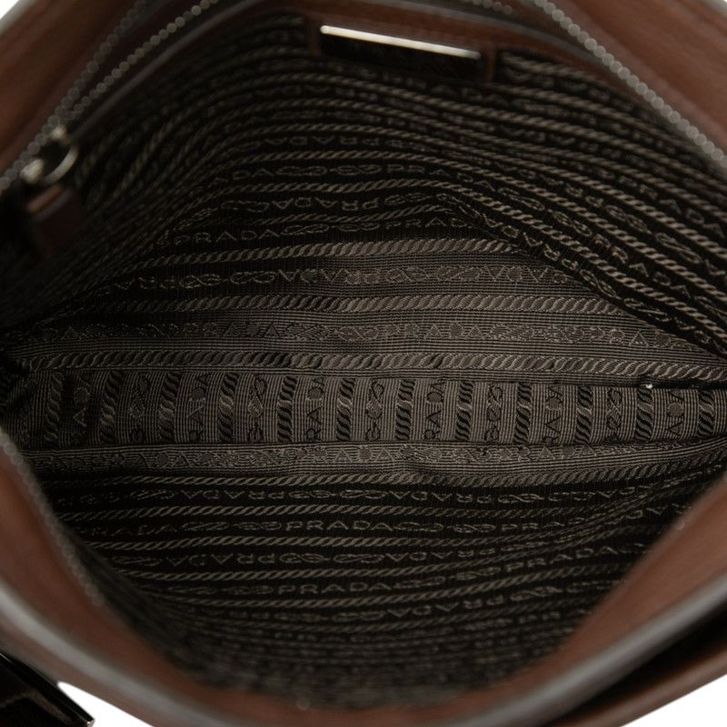 Prada Crossbody Shoulder Bag Brown Leather — view 4