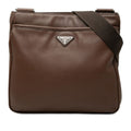 Prada Crossbody Shoulder Bag Brown Leather