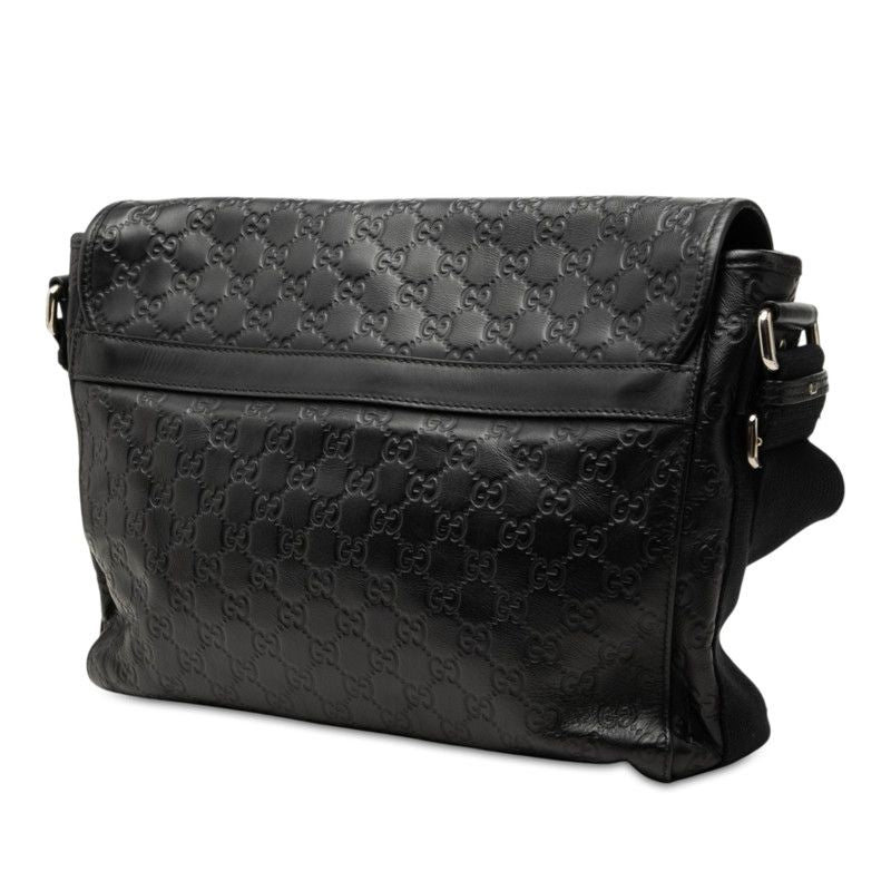 Gucci Guccissima Shoulder Bag Black Leather — view 2