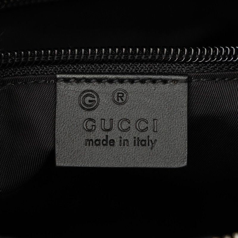 Gucci Sherry Line Crossbody Shoulder Bag Black Canvas Leather — view 5