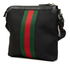 Gucci Sherry Line Crossbody Shoulder Bag Black Canvas Leather — view 2