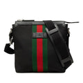Gucci Sherry Line Crossbody Shoulder Bag Black Canvas Leather