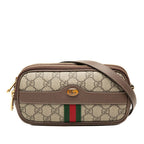 Gucci GG Supreme Ophidia Crossbody Shoulder Bag Beige Brown Leather