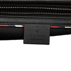 Gucci GG Supreme Courier Crossbody Shoulder Bag Black Gray Leather — view 6